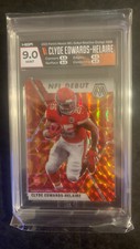 2020 Panini Mosaic Clyde Edwards-Helaire REACTIVE ORANGE Rookie Card #266 HGA 9