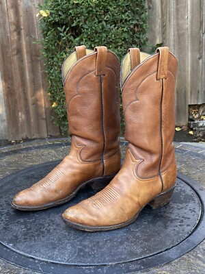 VTG Tony Lama Tan Leather Cowboy Boots California Cowboy Size 10 Men\'s Vintage Authentic Tony Lama Country Western | Mercari main image 4