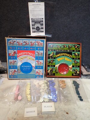 VINTAGE 1930's Haras Manufacturing - Sweepstakes Horse Racing GAMBLING Game COMP
