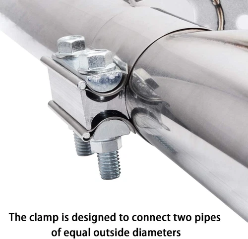 2PC Exhaust Clamps 2Inch Butt Joint Exhaust Pipe Muffler Clamp Band T304 for Car - Bild 4 von 10