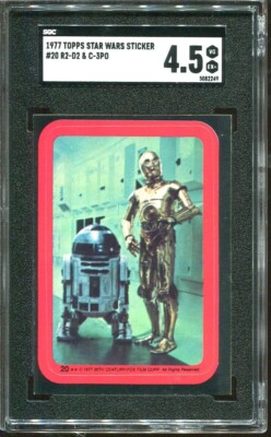 1977 Topps Star Wars Stickers R2-D2 & C-3PO #20 SGC 4.5 VG