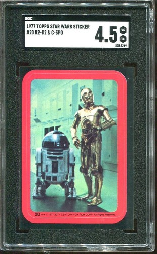 1977 Topps Star Wars Stickers #20 R2-D2 and C-3PO — SGC 4.5