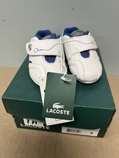 Zapatillas deportivas de cuero blanco azul Lacoste Protect Pit SPI SYN para niños pequeños talla 4