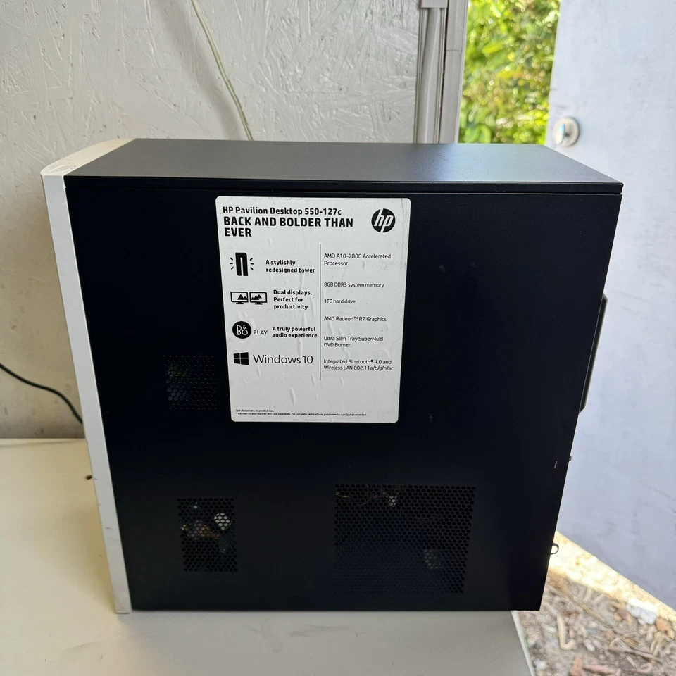 HP Pavilion Desktop 550-127C Tower Computer AMD A10-7800 8GB 1TB Win10 Free Ship - Image 2 of 4