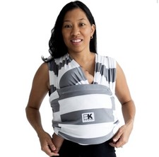 Baby K'tan Print Stripe Charcoal/White Baby Carrier Wrap, XSmall