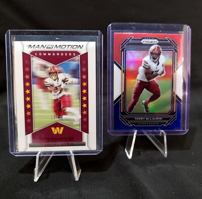 Terry McLaurin 2022 Panini Man in Motion Numbered /80 SP + Red/White/Blue Prizm 