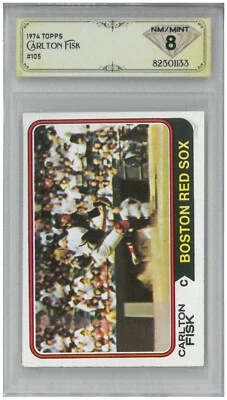 1974 Topps CARLTON FISK #105 💎 DSG 8 NM/Mint - Image 1 of 2