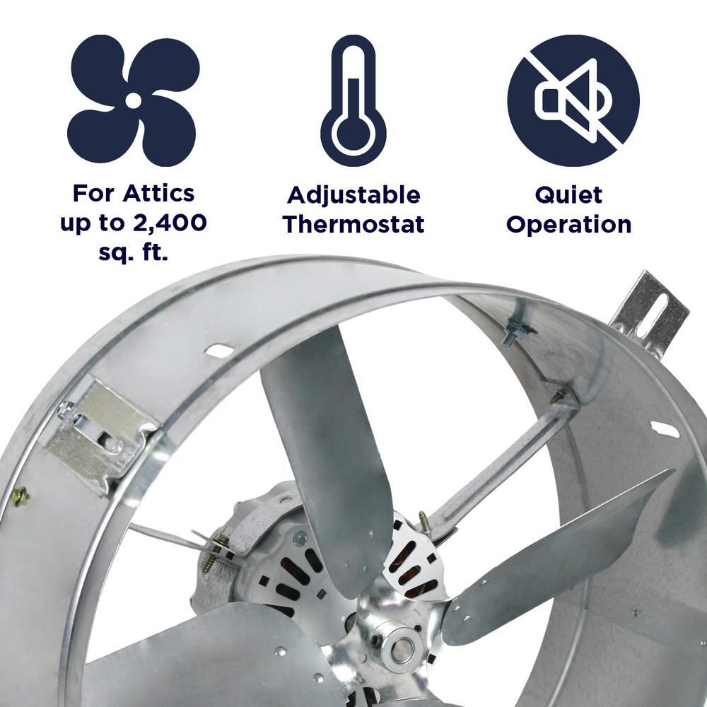 Attic Roof Fan Exhaust Vent Electric Ventilation Thermostat Gable Mount