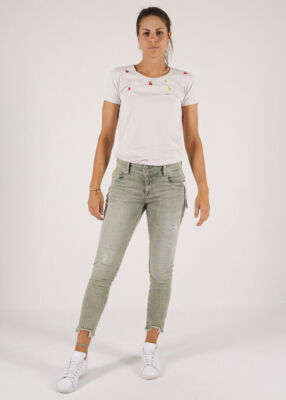 Miracle of Denim Jeans Hose Damen Slim Fit Sarah cropped L28 in Radiant Green