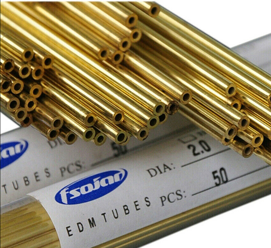 100pc Ø0.3-Ø2.5mm 400mm EDM Drilling Electrode Single-Channel Br