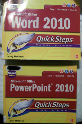 POWER POINT AND WORD  MICROSOFT OFFICE 2010 BOOKS SET OF 2 SOFT COVERS