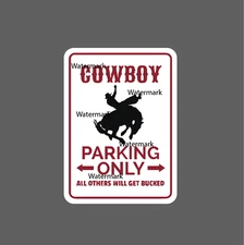 Cowboy Parking Sticker Rodeo Waterproof NEW