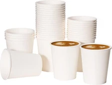 RACETOP 1000 Pack 8 oz Disposable Paper Coffee Cups White
