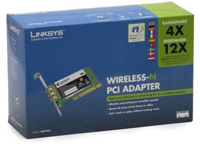 CARTE WI-FI WIRELESS-N Linksys PCI avec antenne externe ref: WMP300N