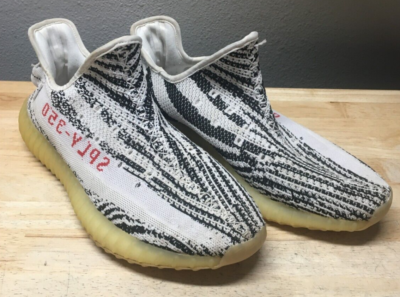 Size 12 adidas Yeezy Boost 350 V2 Low Zebra Pre-Owned No Box No