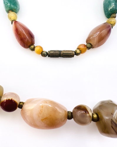Lot of Two Vintage Artisan Multi Stone Necklaces - Afbeelding 13 van 13