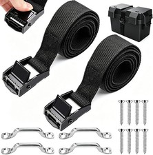 2 PCS 1" x 4ft Battery Tie Down Strap kit,Battery Hold Down Strap with Stainless