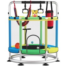 Trampoline for Kids, Adjustable Baby Toddler Trampoline with Basketball Hoop,...