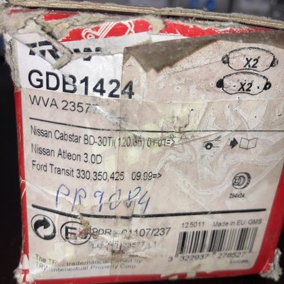 Bremsbeläge GDB1424 TRW für FORD TRANSIT Bus TRANSIT Pritsche/Fahrgestell