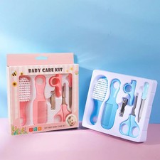 6pc Baby Care Set Newborn Grooming Brush Hair Comb Nail Clipper Scissors Kit