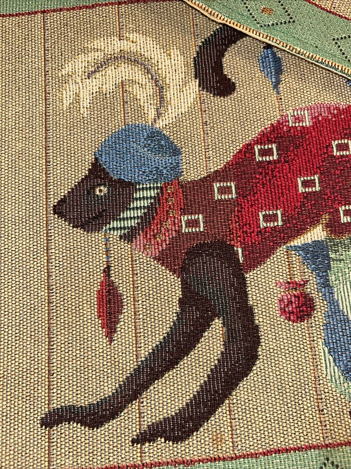 Embroidered Place Mats Melissa Shirley Large Circus Monkey Design EUC SET OF 4! - Image 3 of 4