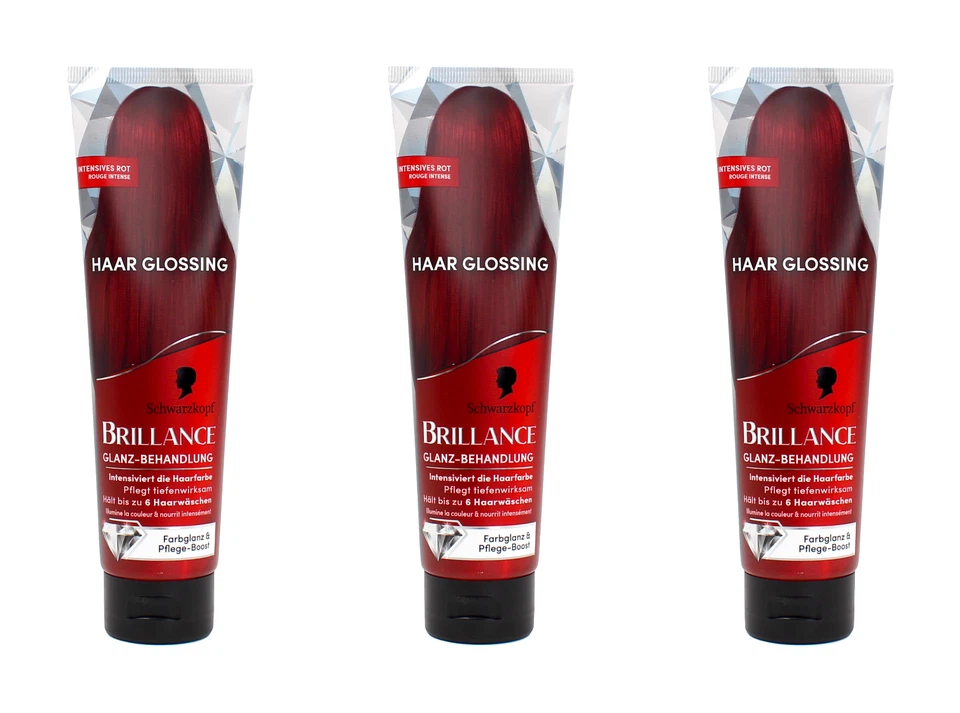 Schwarzkopf Brillance Haar Glossing Rot Glanz-Behandlung , 3x150ml EA738087