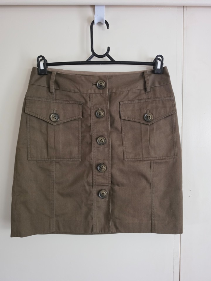 Womens WITCHERY Brown Cargo Style Skirt - Size 10 (T01)
