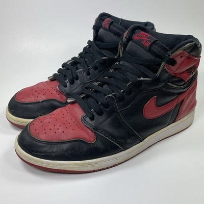 Sz 10 - Nike Air Jordan 1 Retro High OG Banned 2016 Bred 555088-001 Red Men's