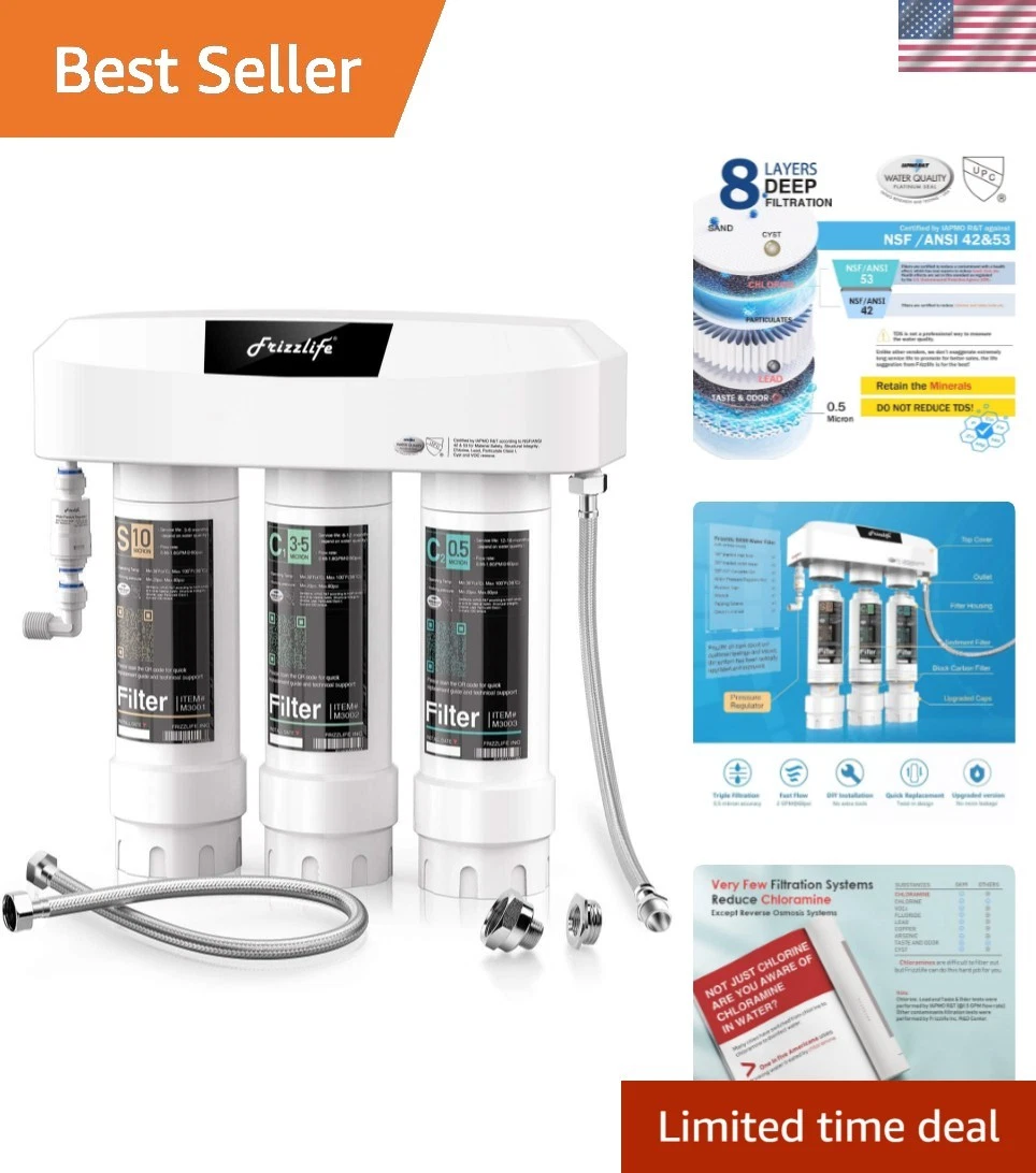 Under Sink Water Filter System, NSF/ANSI 53&42&372 Certified, 8 Layer 0.5 Mic...
Opens in a new wind