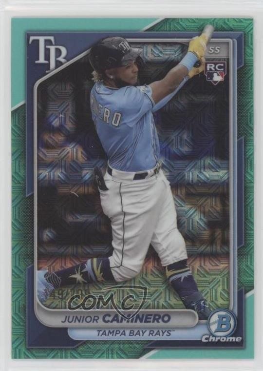 2024 Bowman Chrome Mega Box Aqua Mojo Refractor 149/299 Junior Caminero #56 11qd