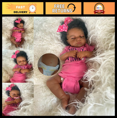 Realistic 20'' Full Body Silicone Reborn Baby Doll - African American Girl with A