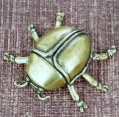 Brass BEETLE MINIATURE Sweet Collectable Ornament 3.2x2.9x1cm - Image 1 of 4