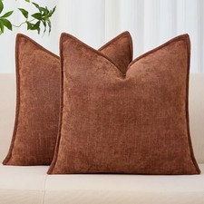 20x20 Set of 2 Decorative Throw Pillow Covers Soft 20" x 20" Pack of 2 Rust