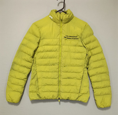 Figs On Shift Packable Puffer Jacket Small Technical Performance LIME Green