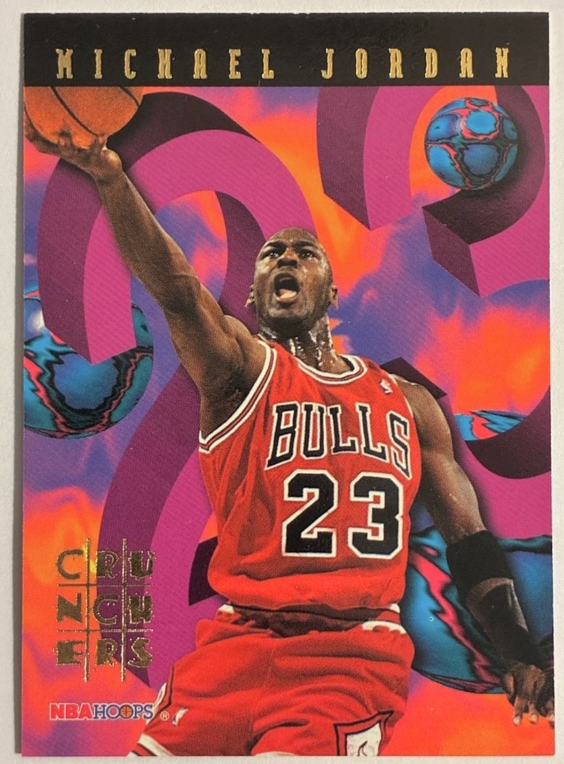1995-96 Hoops Number Crunchers Michael Jordan #1 Insert Card Chicago Bulls GOAT