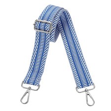 Purse Straps Replacement Crossbody with Silver Buckle, Stripe Blue