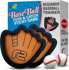 Toss & Catch Ball Game Set 2 Sticky Paddles Baseball Glove for Kids & Adults Toy