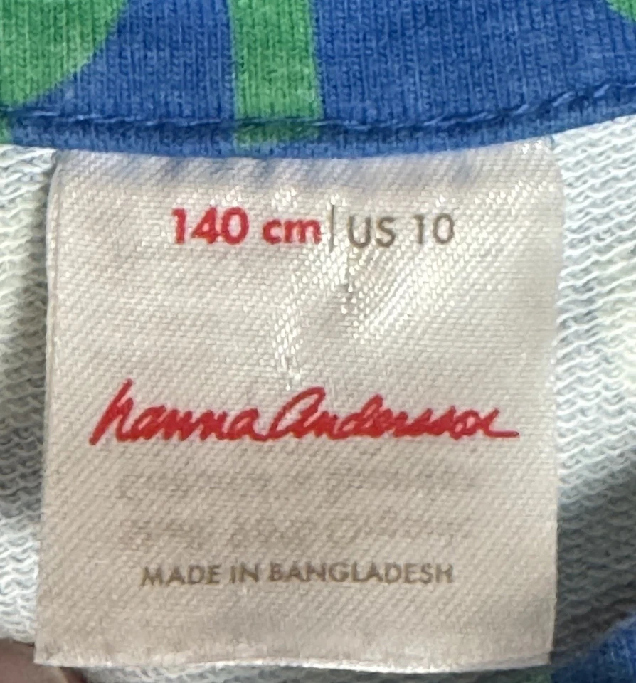 Vestido Hanna Andersson Niñas Azul Tulipán Floral Algodón Orgánico Talla 140 EE. UU. 10 Foto 4 de 4