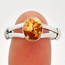 Natural Picture Jasper 925 Sterling Silver Ring s.8.5 Jewelry R-1472