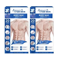 Men Wax Strips for Body, Ready to Use Waxing Strips, Facial Hair Removal Wax,...