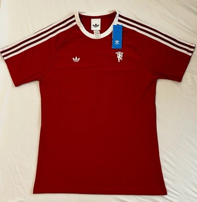 adidas Manchester United Red White Lifestyle Jersey Men's Size M Fan Apparel NWT