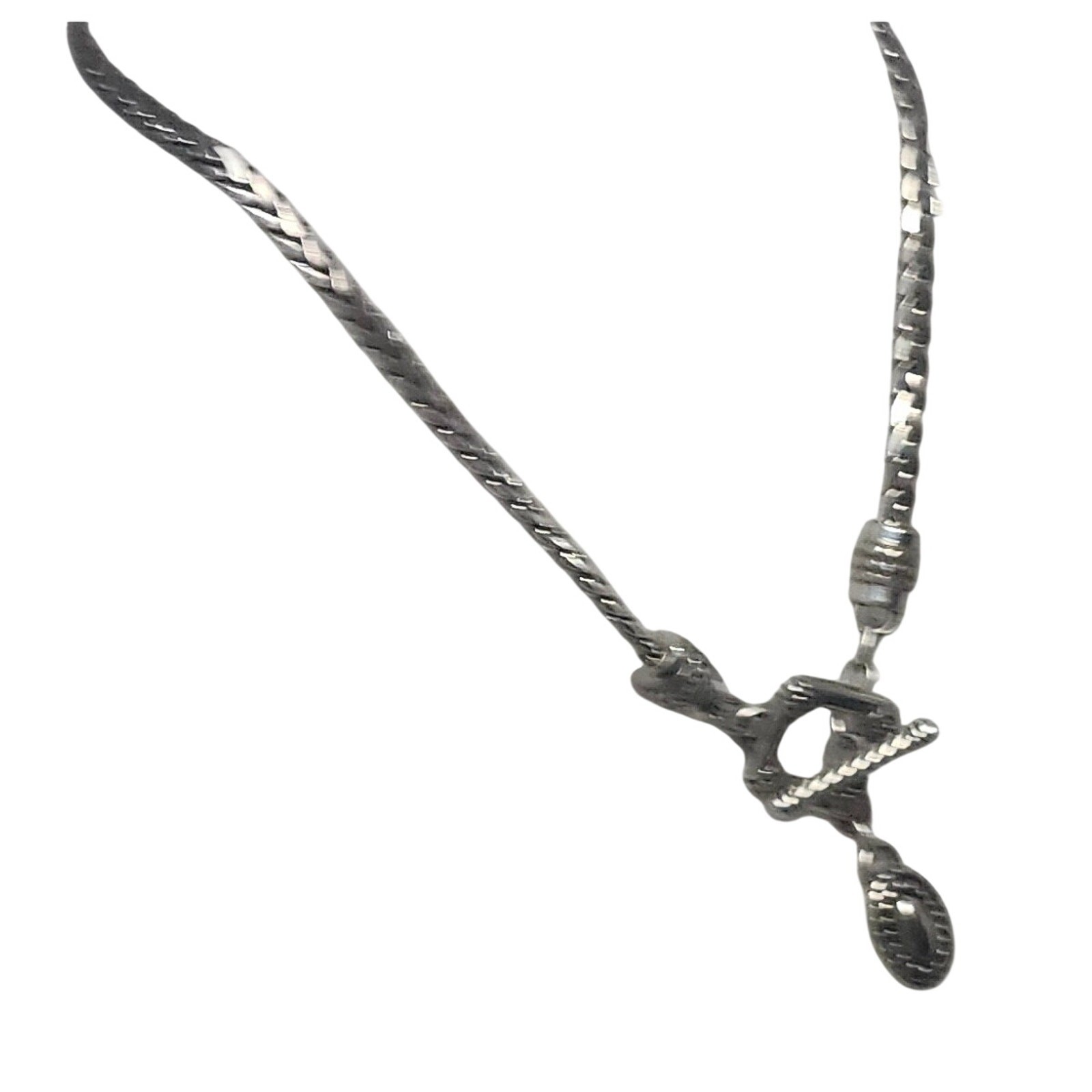 Brighton Signed  Silver Plated  Toggle Necklace - image 4