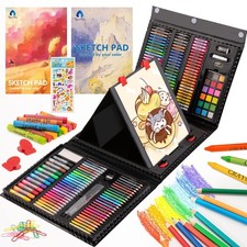 Art Supplies, 240-Piece Art Set Crafts Drawing Kits with Double Sided Trifold...