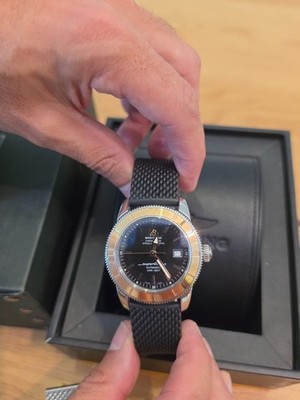 Breitling Superocean Heritage U17321 18k Rose Gold Black 42mm Men's Watch +B&P