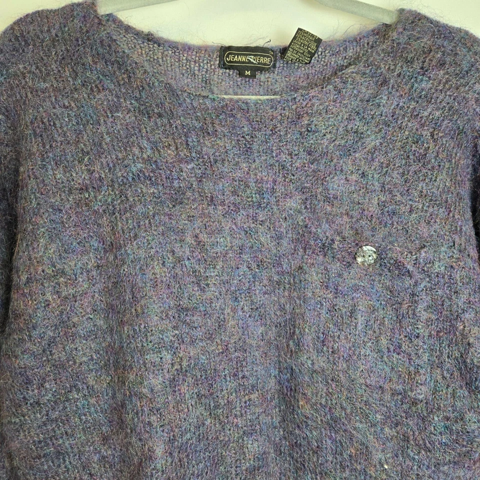 Suéter Vintage Jeanne Pierre Mohair Mezcla Lana, Púrpura, Para Mujer Talla Mediana Foto 2 de 4