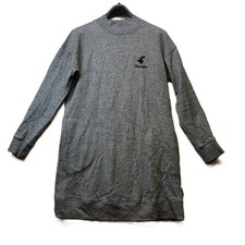 Canadiana Gray Sweatshirt Dress  Maple Leaf Pullover Pocket Dress  Size M
