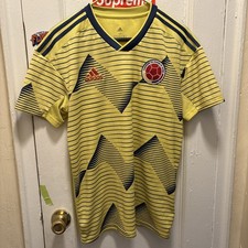 Adidas Colombia 2019 Home Soccer Futbol Jersey Mens Size Med Yellow Short Sleeve