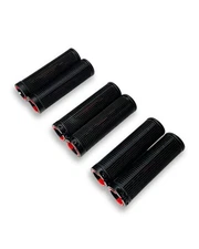 Lot of 3 Lock-On Bike Grips 120mm Ribbed Rubber MTB Handlebar Grip Single Clamp