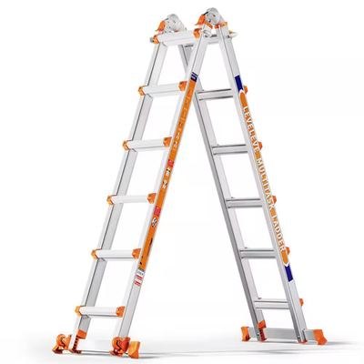 #ad #ad A Frame 6 Step Ladder22 Ft. Reach Extension Ladder with Stabilizer Bar Wheels $196.63