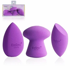 3-Piece Makeup Sponges Set Latex-Free Reusable Beauty Blender Sponge for